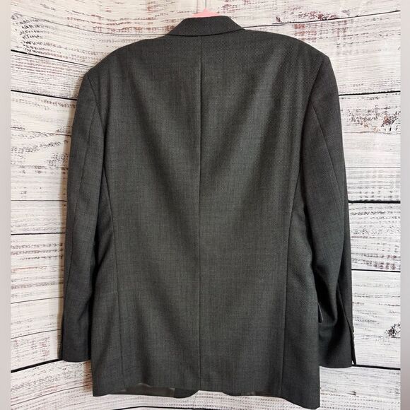 Vintage Givenchy Monsieur Blazer Mens Wool Houndstooth Gray Jacket Union Made - Picture 3 of 15